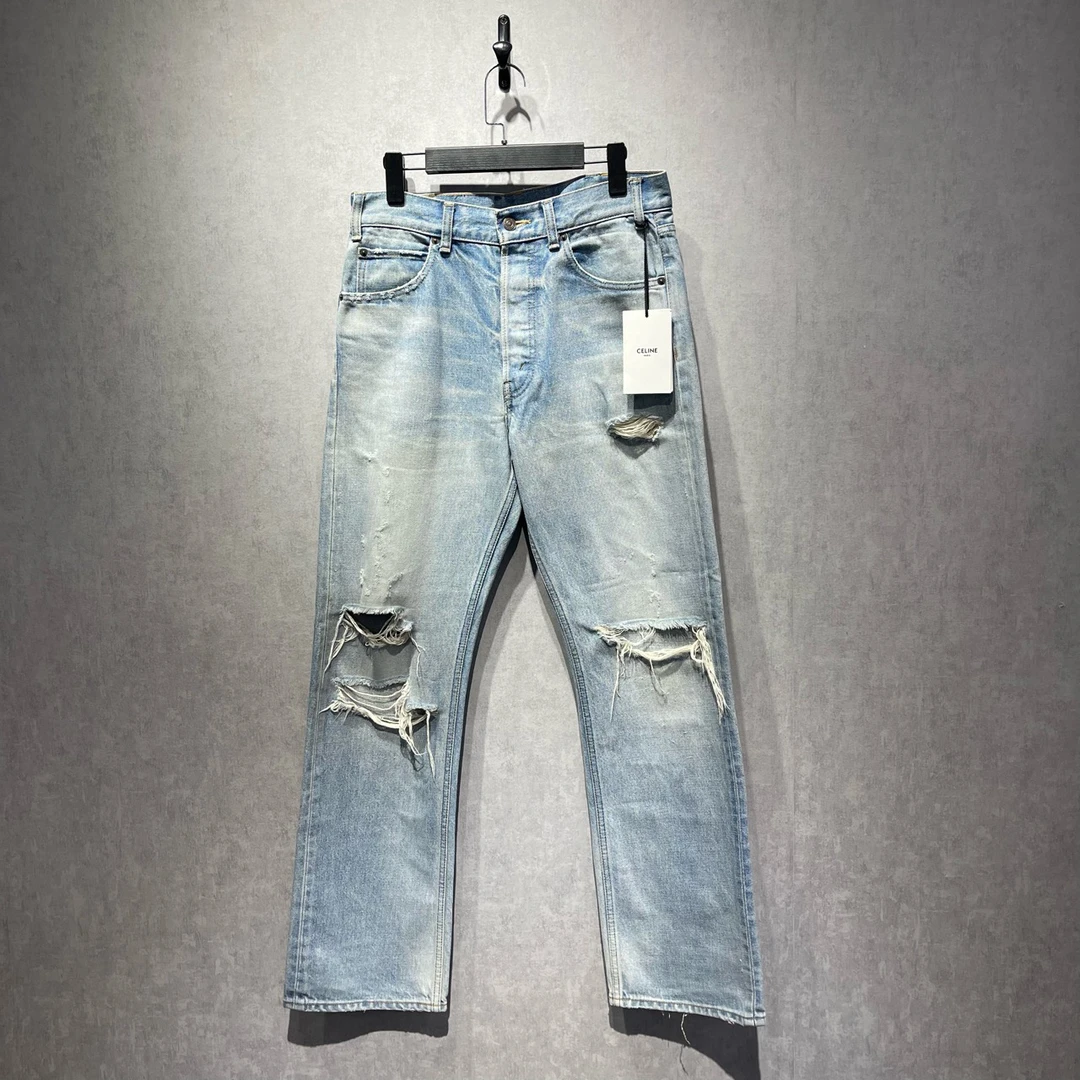 未使用 Celine/思琳 刀割破洞牛仔裤/29码/10500