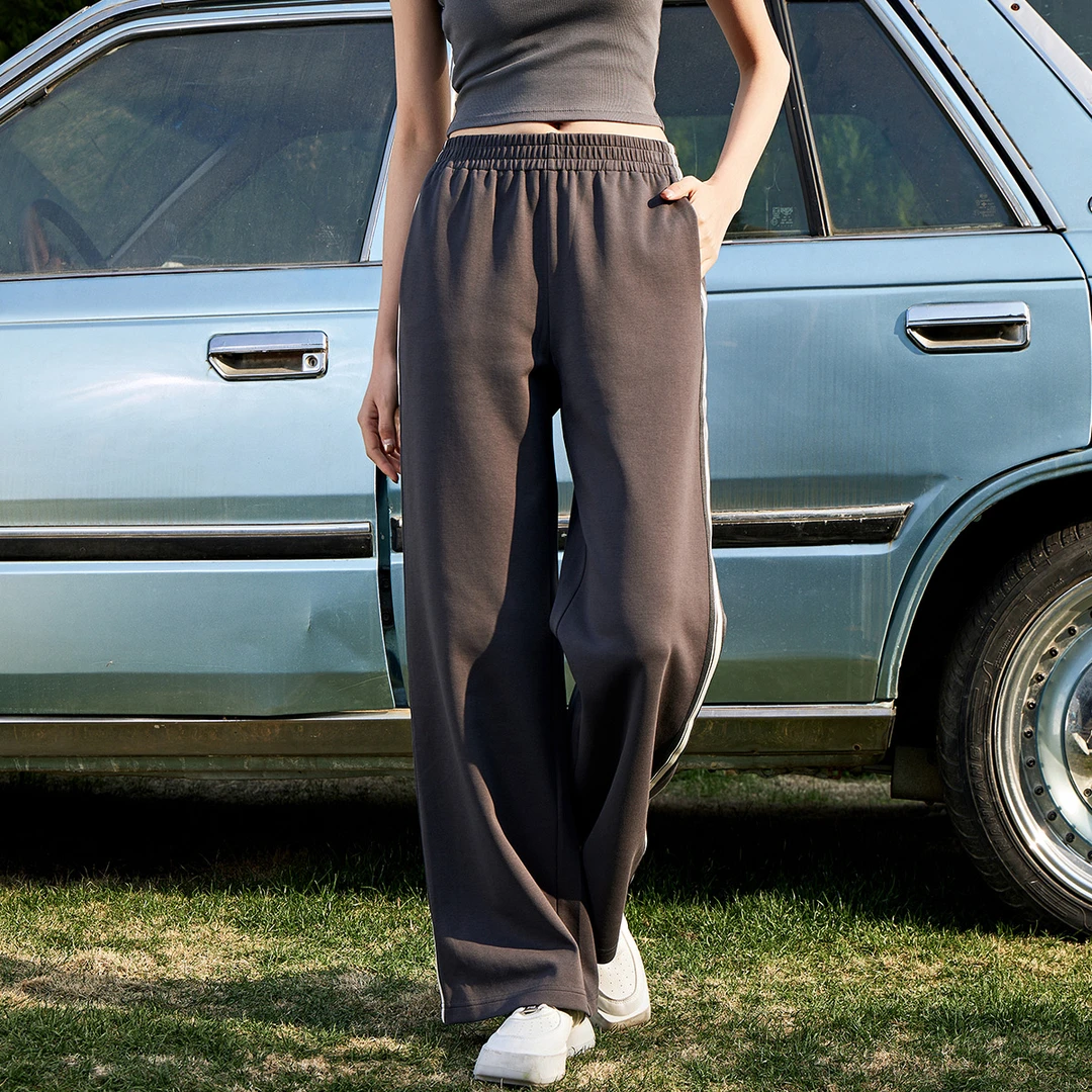 【达人专属】年春夏季新款高腰薄款直筒阔腿裤女士休闲裤G856361