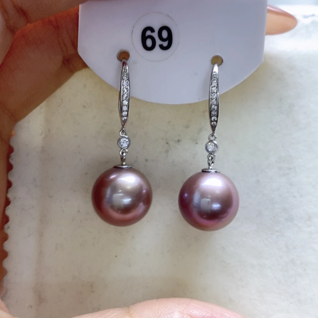 淡水珍珠耳饰银S925镶嵌