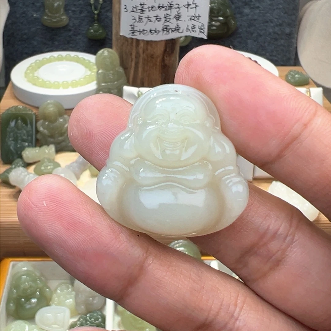 和田玉吊坠(不含链)未镶嵌S***❤30mm特价佛公