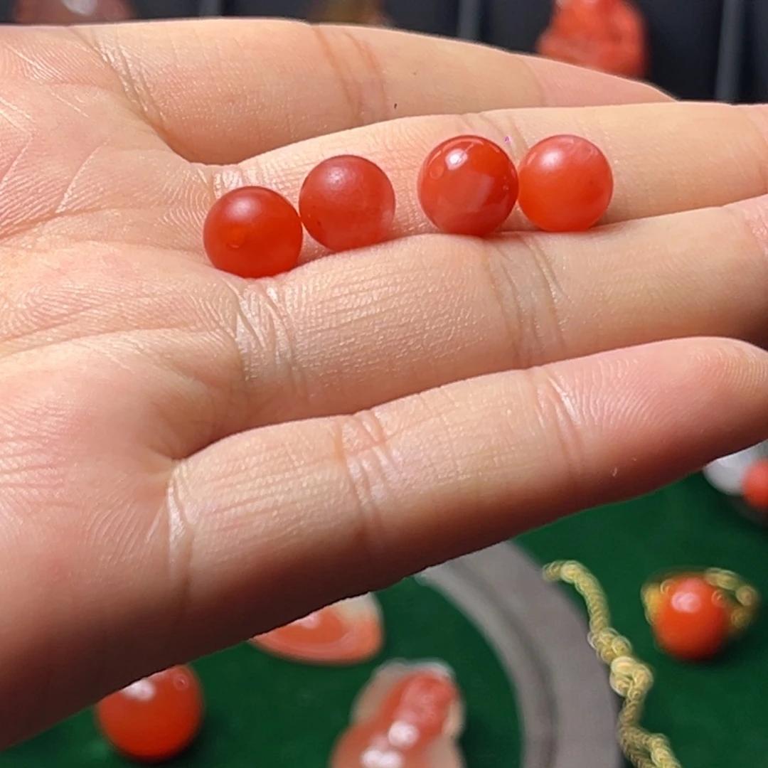未镶嵌单珠南红玛瑙花*完