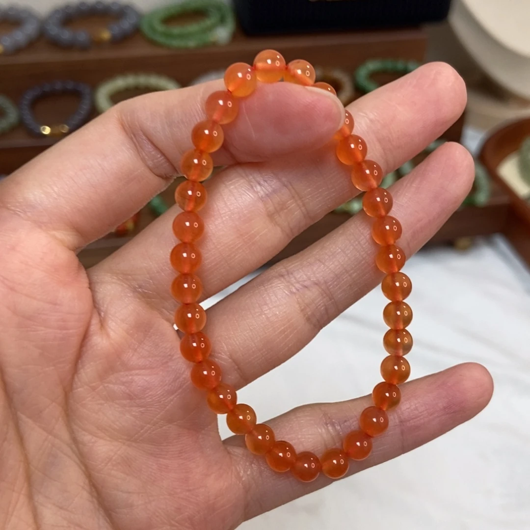 南红玛瑙未镶嵌手链福利5mm冰红