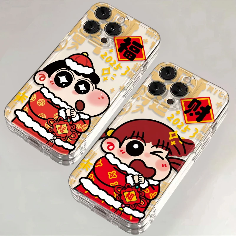 新年小新妮妮适用iPhone16苹果13情侣手机壳15软华为vivo小米oppo