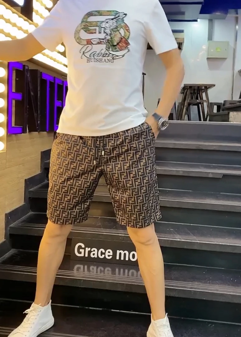 男士夏季时尚短裤印花短裤薄款潮流速干百搭8655