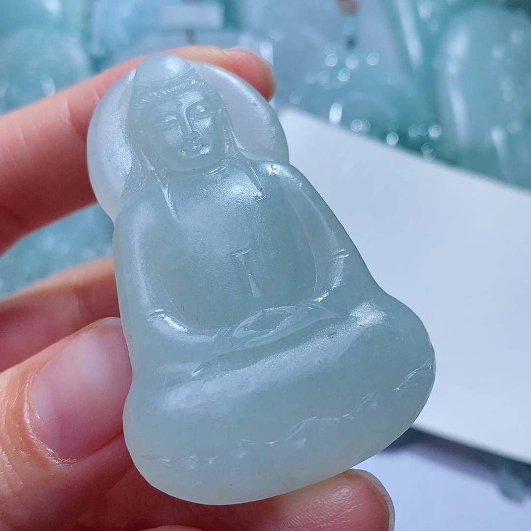 定制翡翠未镶嵌毛货付款后确认抛光