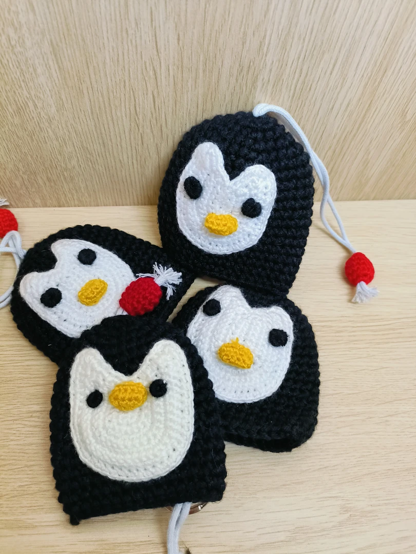 粉丝福利 手工编织企鹅娃娃钥匙扣挂件