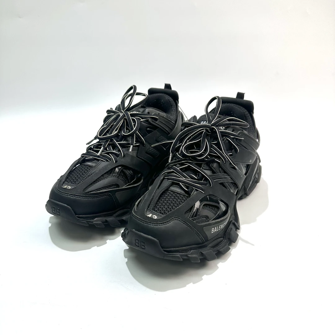 99新 Balenciaga/巴黎世家 43码 纯黑Track1.0老爹鞋 SY0389