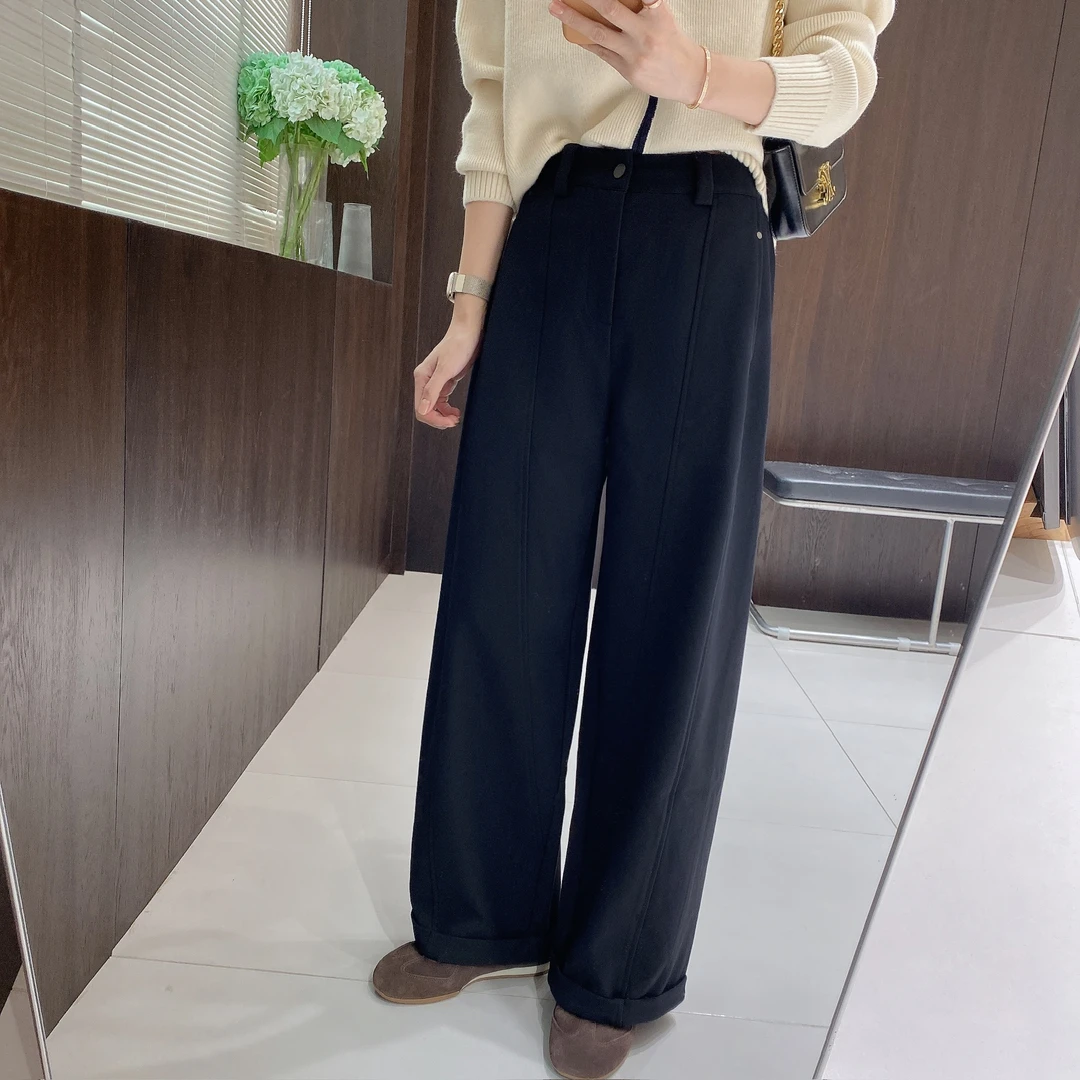 IMFLY金小金自制女装 休闲裤DYK2865秋季新款宽松阔腿休闲长裤