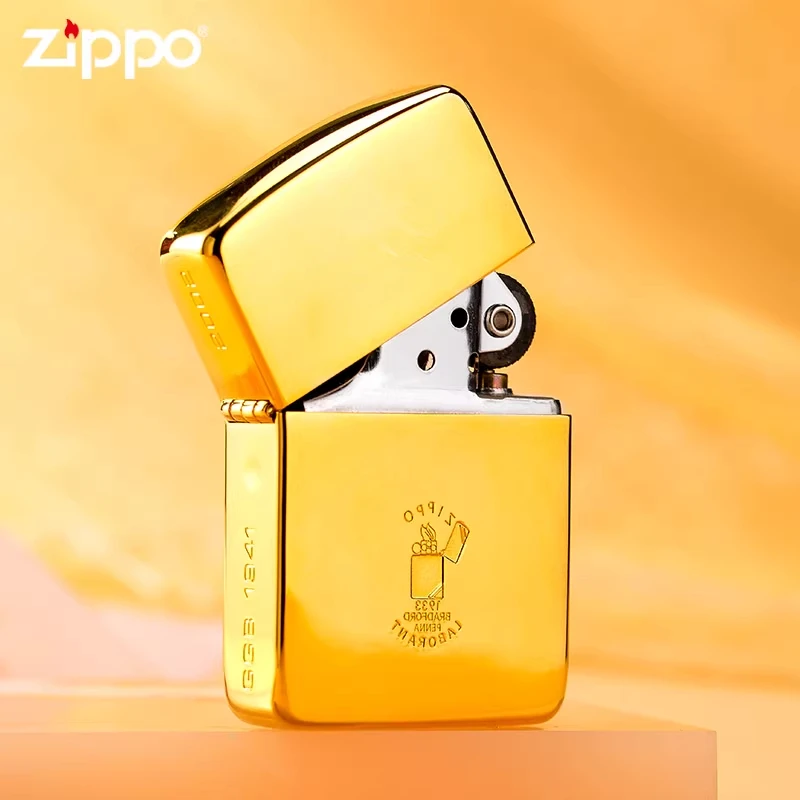 zippo打火机镀18K小金砖1941经典机型正品防风男士礼物-DYX1H1