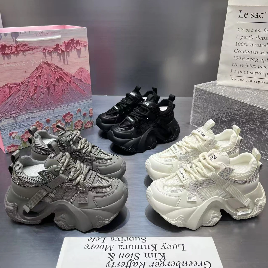 【五】欧洲站老爹鞋女2025新款厚底增高休闲运动鞋百搭透气网面鞋潮