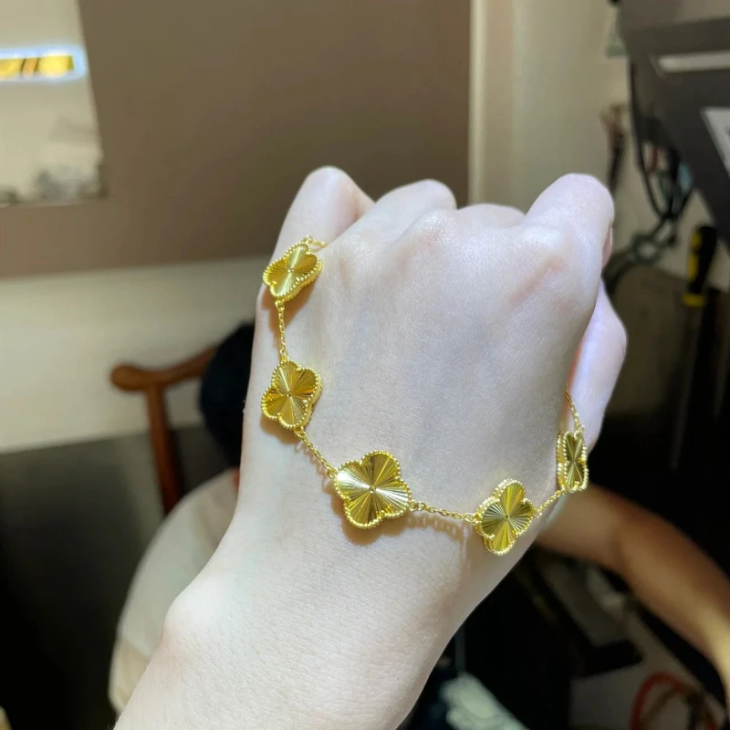 铜合金手链  高品质镭射镜面抛光五花时尚百搭手链