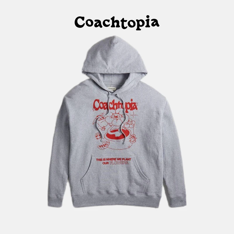 Coachtopia 棉质连帽卫衣： 花盆图案
