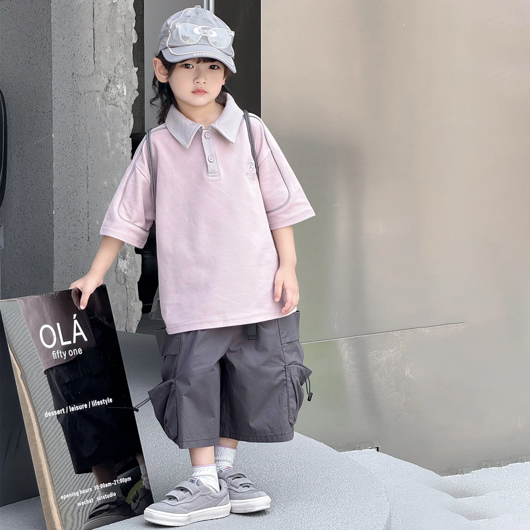 男童夏季套装2025新款中大童休闲薄款男孩宽松短袖儿童POLO衫夏装