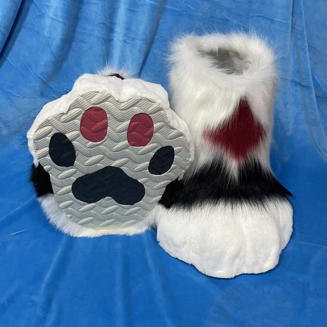福瑞兽高级定制纯色兽装Fursuit脚爪户外福瑞成品定制furry毛茸