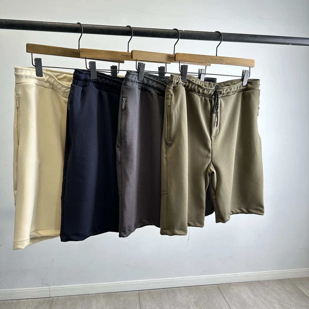 欧美外贸男士高弹力立体裁剪运动短裤简约舒适纯色五分裤1936