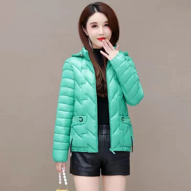 亮面棉服女轻棉袄脱卸帽保暖棉衣外套466