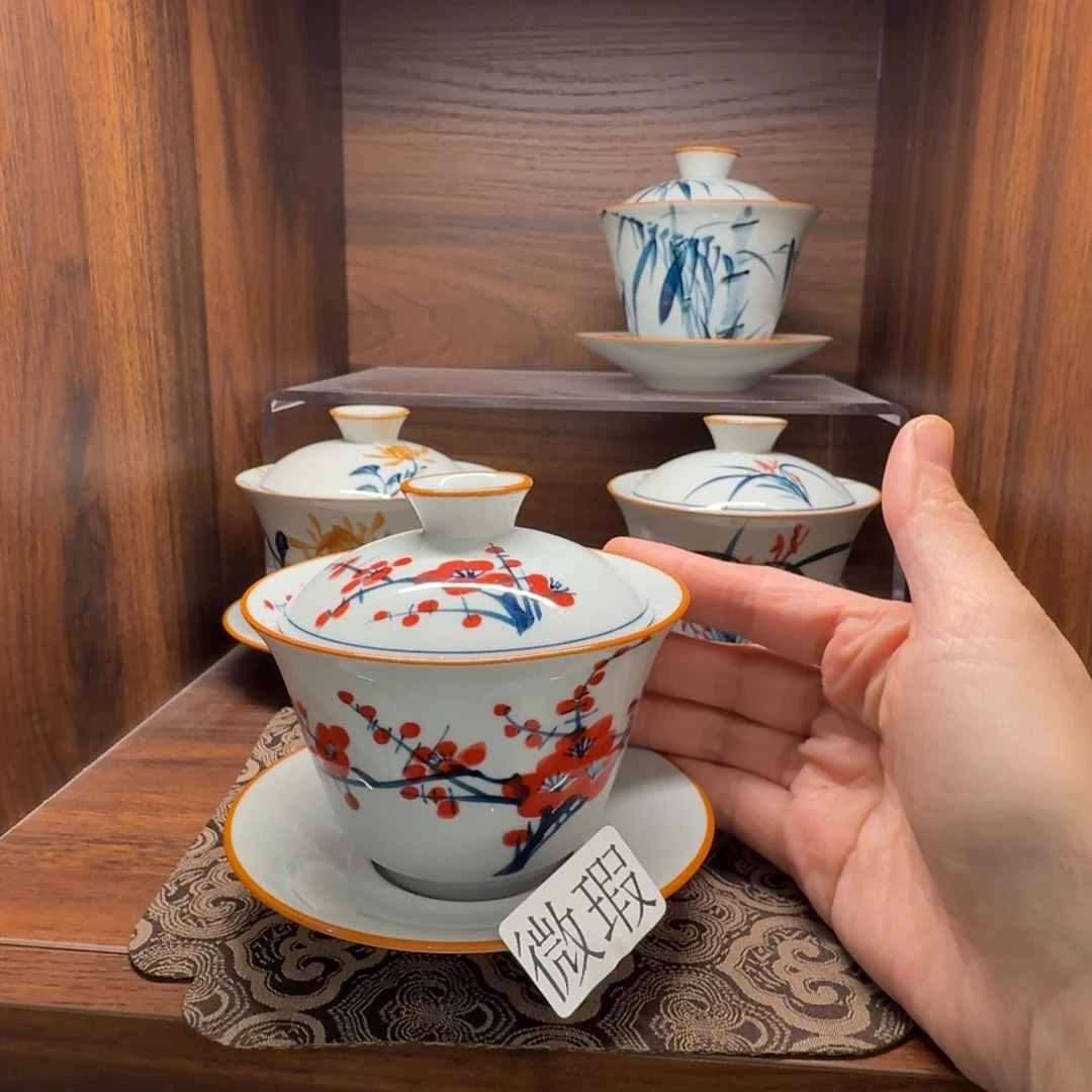 釉下彩纯手绘微瑕