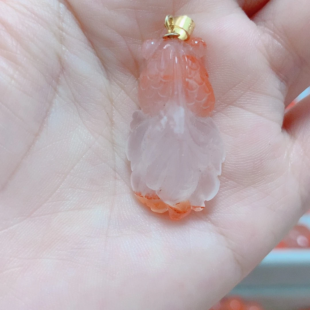 南红玛瑙银S925镶嵌吊坠(不含链)