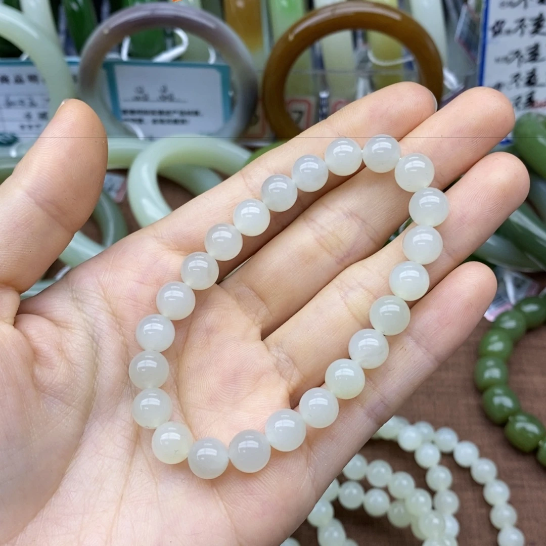 和田玉未镶嵌手串卡8