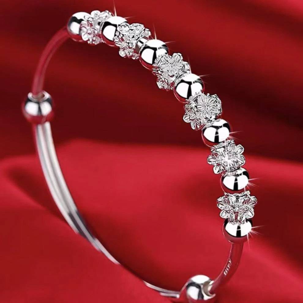 梅花转动珠手镯时尚高级A0206 （无礼盒）