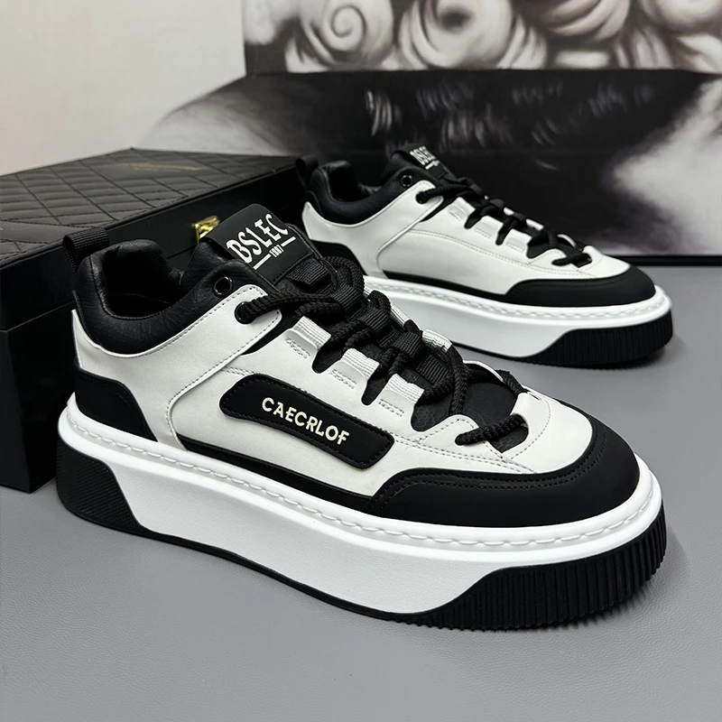 运动休闲鞋45轻便舒适透气潮鞋男2025夏季新品45爆款全皮面板鞋46