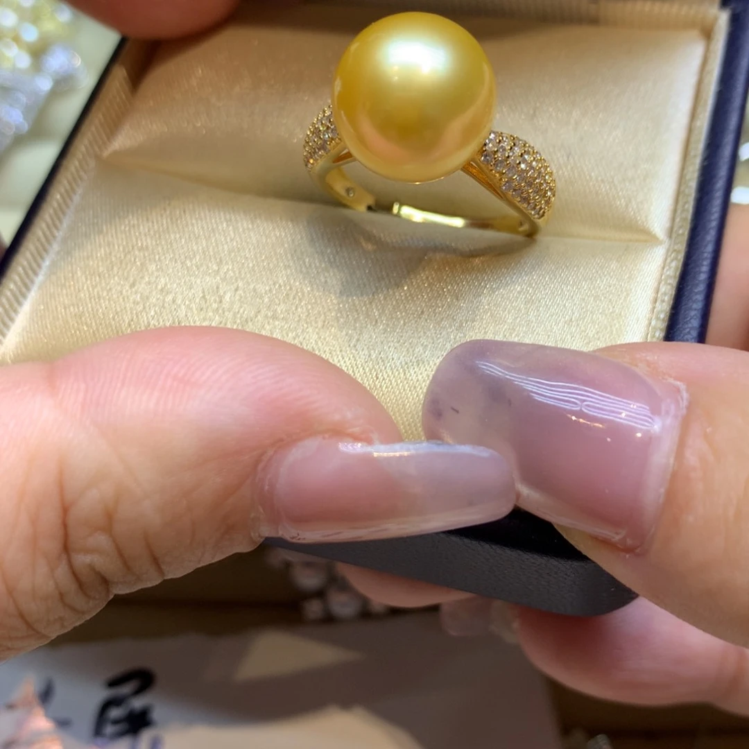 银S925镶嵌戒指海水珍珠