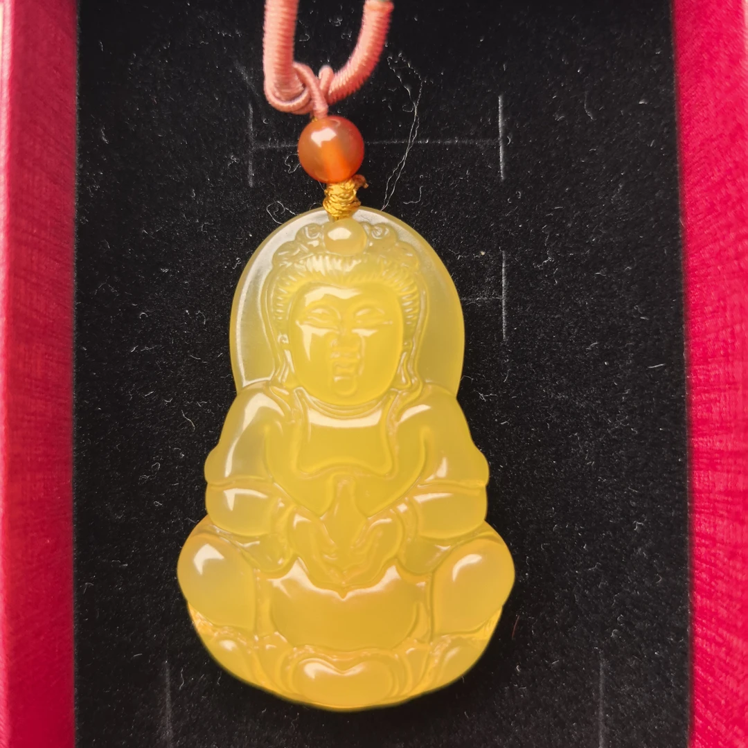 0139天然珠宝满黄观音 配绳子多样化发一个