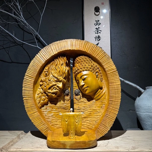 一念之间 香樟木 木雕根雕 禅意倒流香雕刻摆件 长42宽20高48