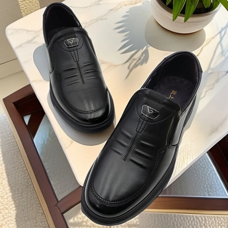 陇上红牛66259男士真皮秋款25商务休闲百搭透气轻便轻底舒适皮鞋