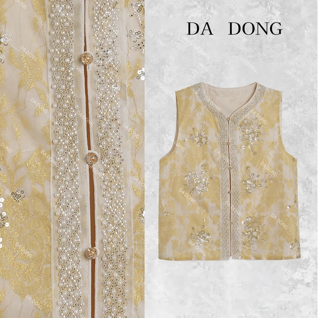 金歌--新中式国风时尚百搭复古金色小众设计夏季休闲宽松显瘦马甲