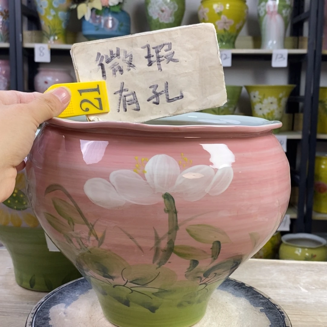 景德镇手工手绘陶瓷花盆