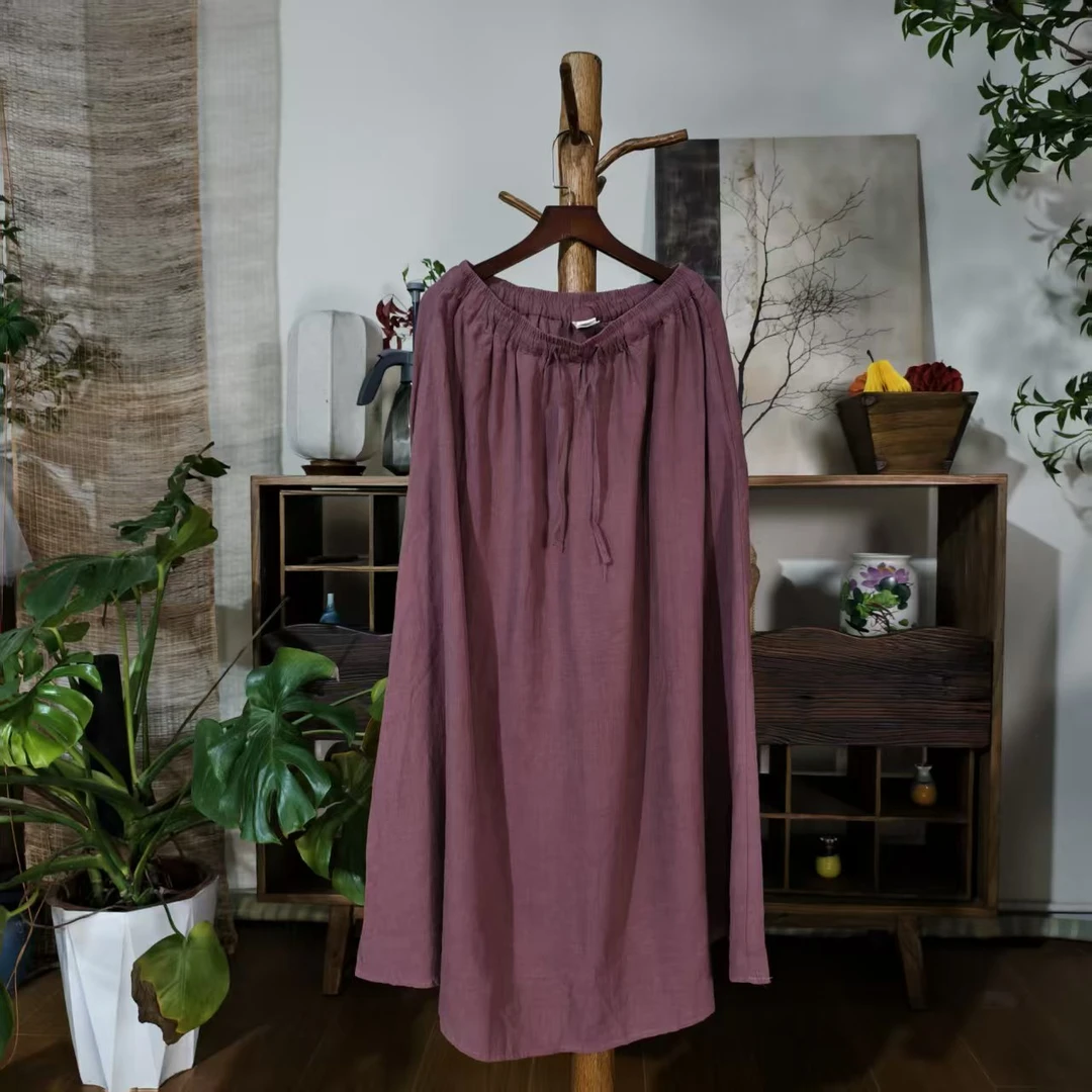 【大梅子推荐】设计款亚麻系带半裙MQ7084A