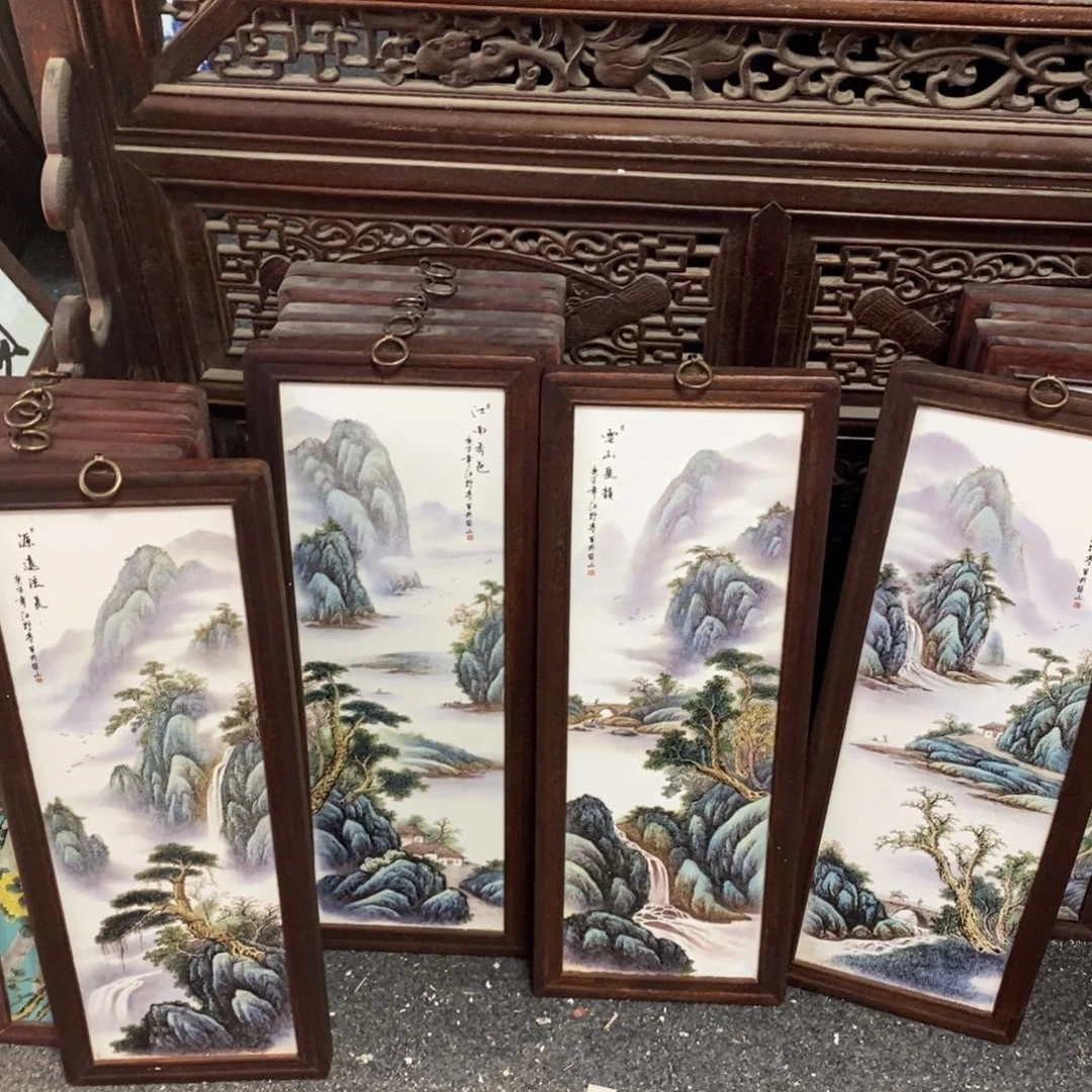 瓷片53*21*4景德镇瓷板画柴窑烧制