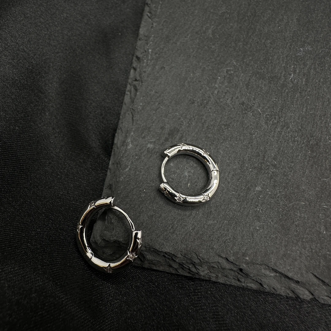 钛钢锆石耳饰 0716 Acc-841 时尚潮流百搭个性星星耳圈