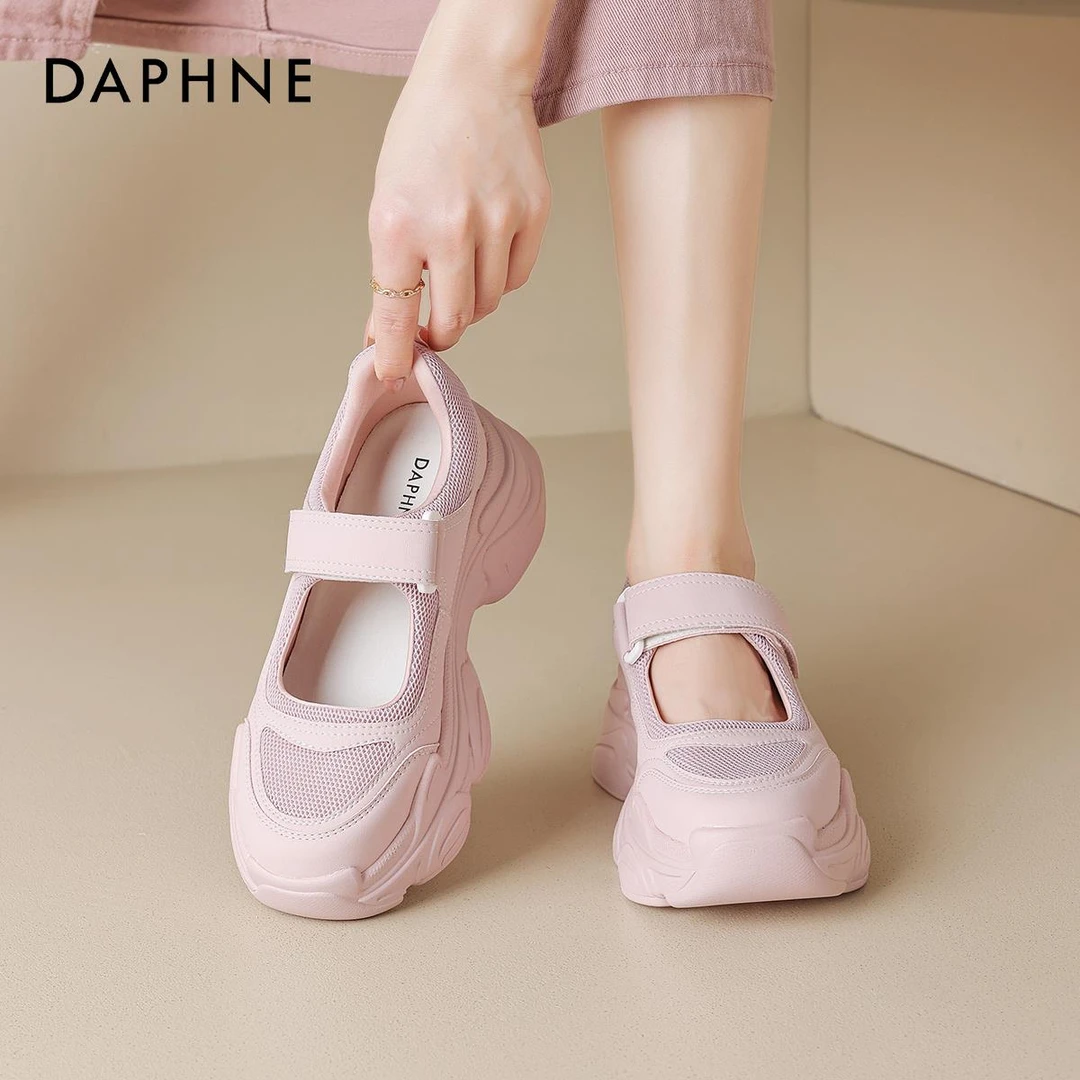达芙妮厚底时尚百搭老爹凉鞋2025新款夏季透气薄款运动玛丽珍女鞋