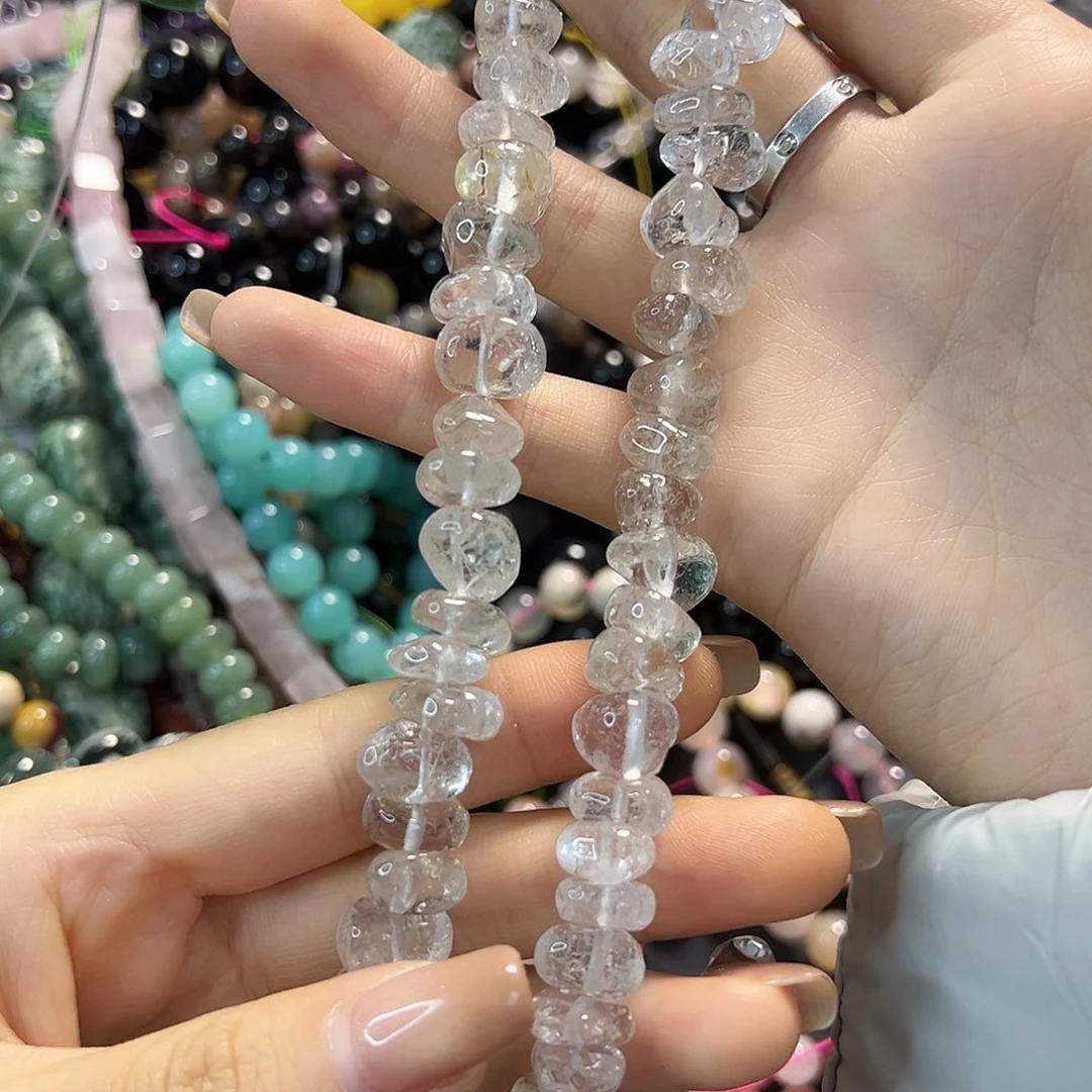 玛瑙/玉髓合金珠宝半成品茶晶碎石一条