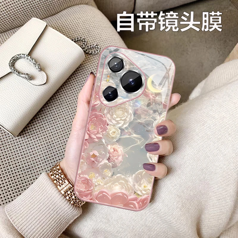 镜头全包适用华为pura70pro+手机壳70高级感玫瑰70pro创意新款70U
