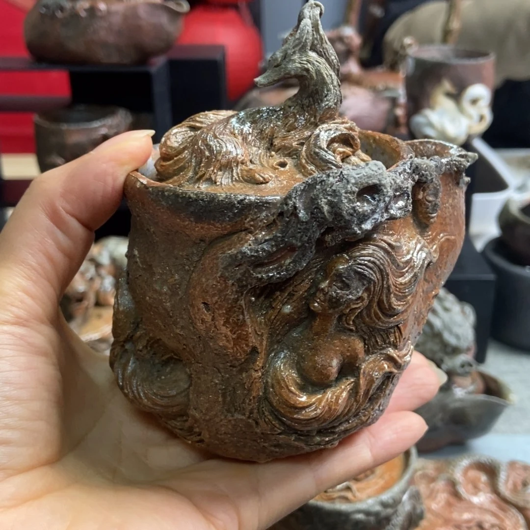 珠**家士焚纯手工柴烧宝瓶