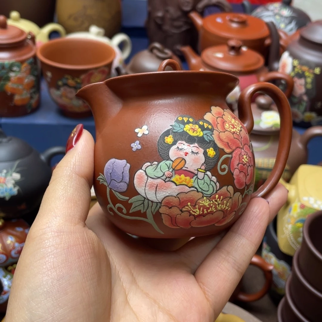 晶***红泥茶杯紫砂主人杯160cc