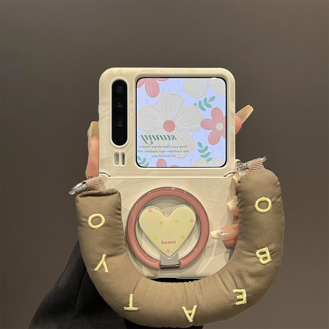 白色阿尔卑斯纹适用华为purax手机壳pocket2中轴保护小米MIXFlip2