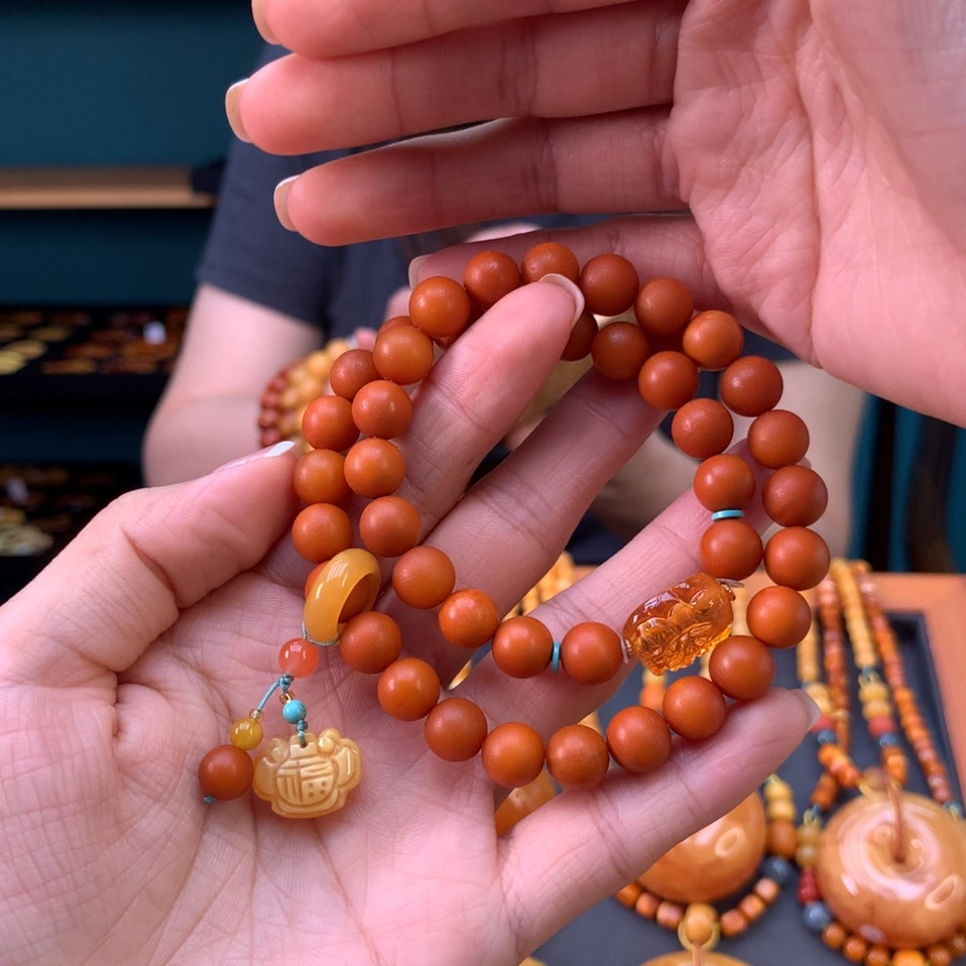 蜜蜡未镶嵌手串天然