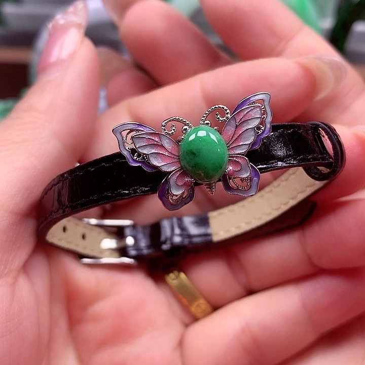 翡翠银S925镶嵌颈饰翡翠