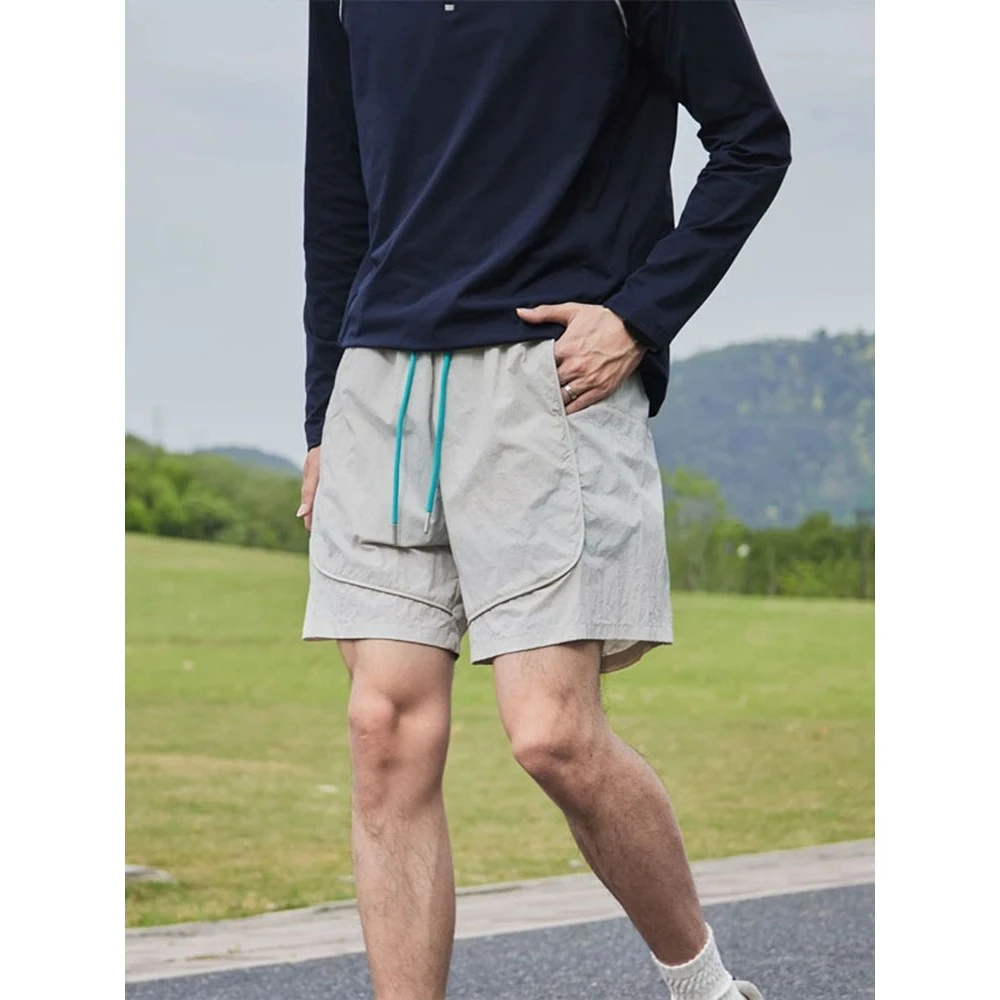 美式冰丝速干短裤男夏薄款透气户外运动四分裤子伞兵户外骑行中裤