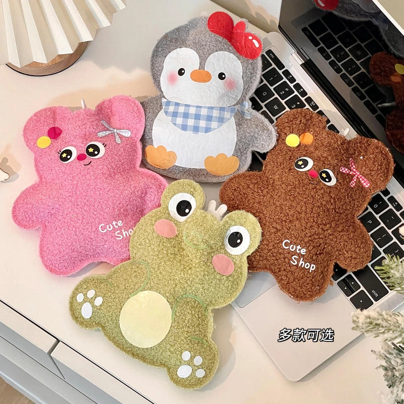 卡通毛绒小熊热水袋注水 泰迪绒小巧便携学生暖手宝 可爱暖水袋