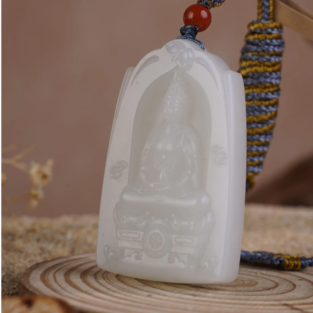 ZW3389 二十世纪和田玉观音吊坠