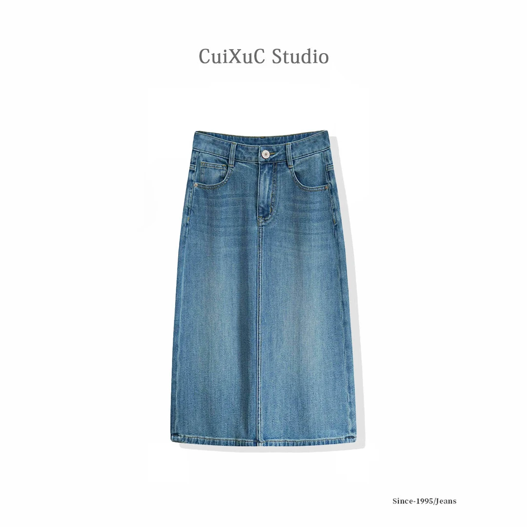 水云蓝丨四面弹抗鼓包抗起皱-夏装百搭女款爆款a字显瘦半身裙