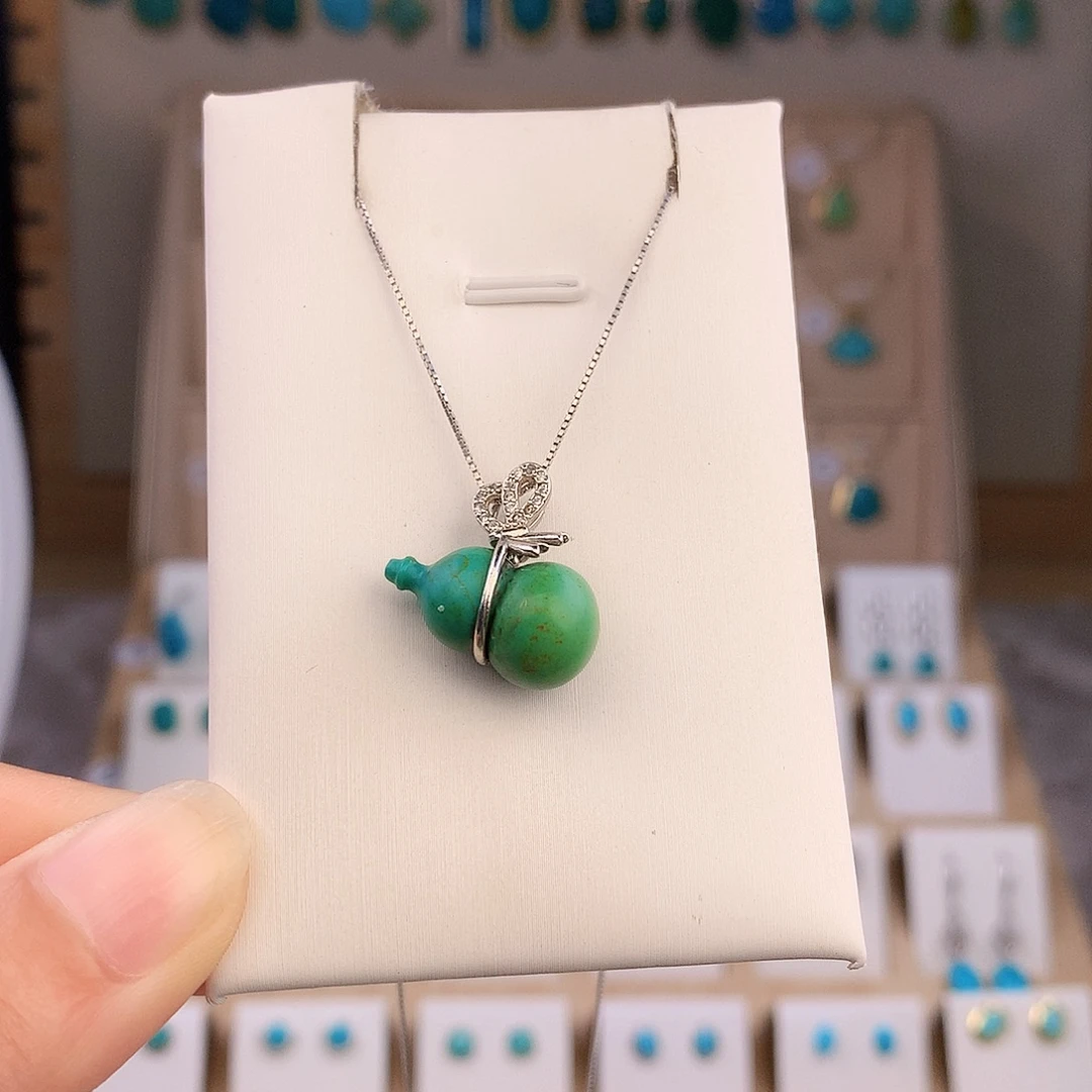 绿松石银S925镶嵌颈饰