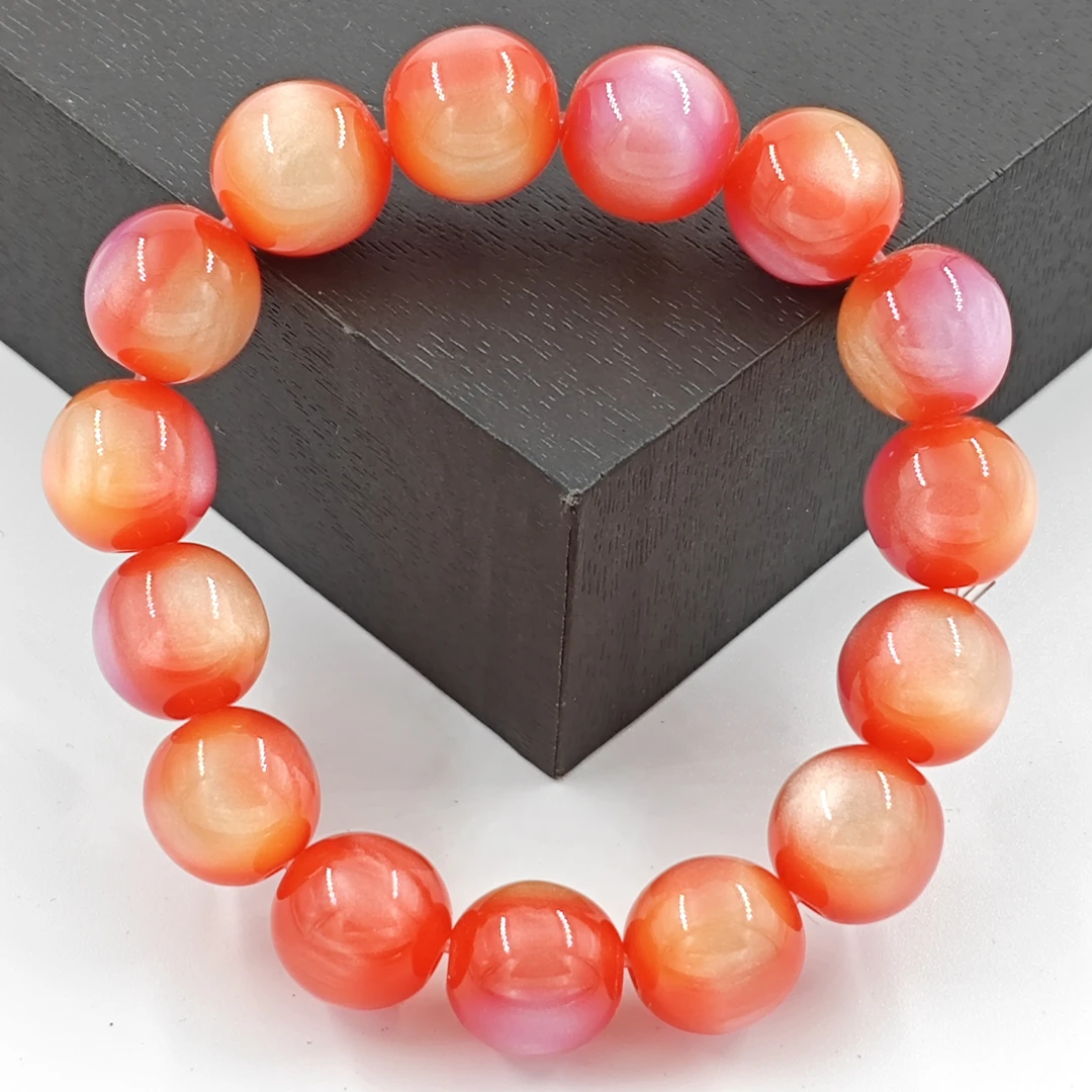 G063时尚百搭情侣款梦幻三色树脂手串手链