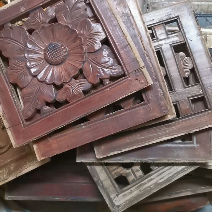 巴***1香榧木老木雕花版六片