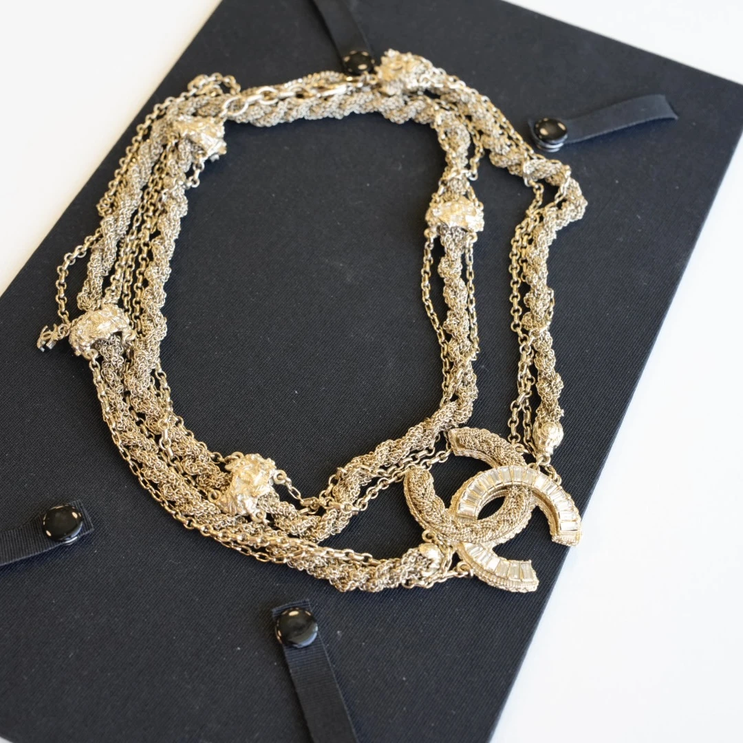 Chanel麻花流苏闪钻长项链